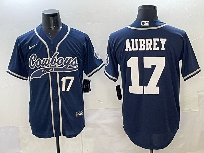 Men 2025 Dallas Cowboys #17 Aubrey blue Joint Name Nike Limited NFL Jersey style 024